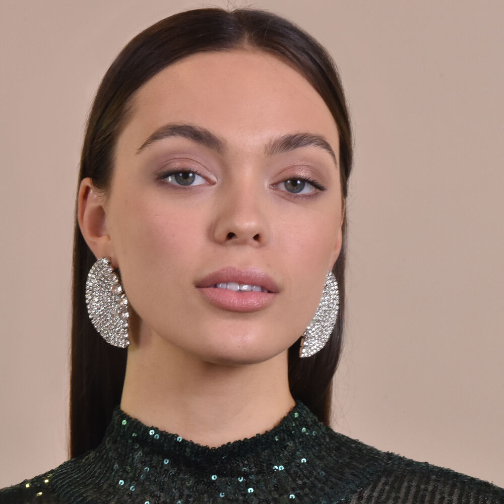 Culturesse Deanna Catwalk Diamante Statement Earrings