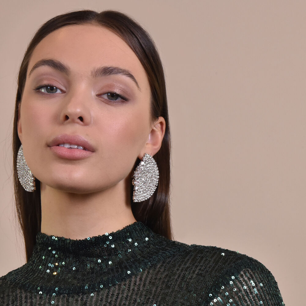 Culturesse Deanna Catwalk Diamante Statement Earrings