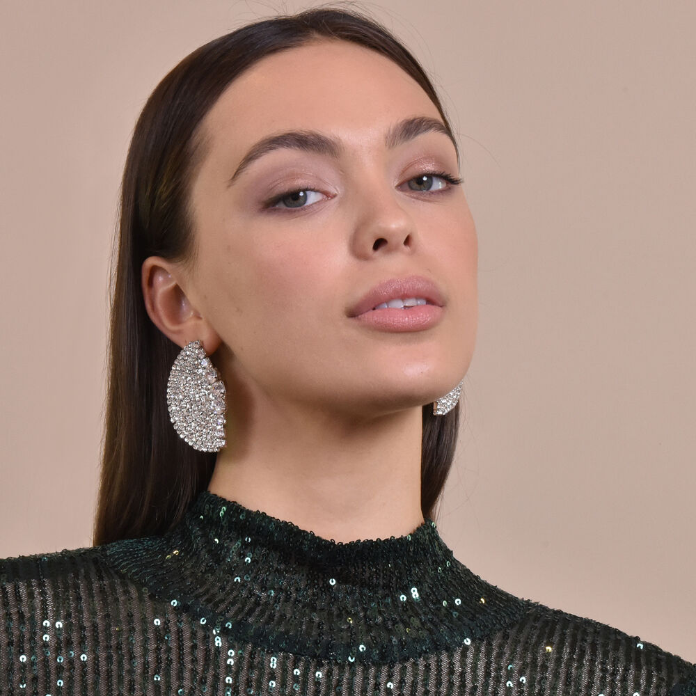 Culturesse Deanna Catwalk Diamante Statement Earrings
