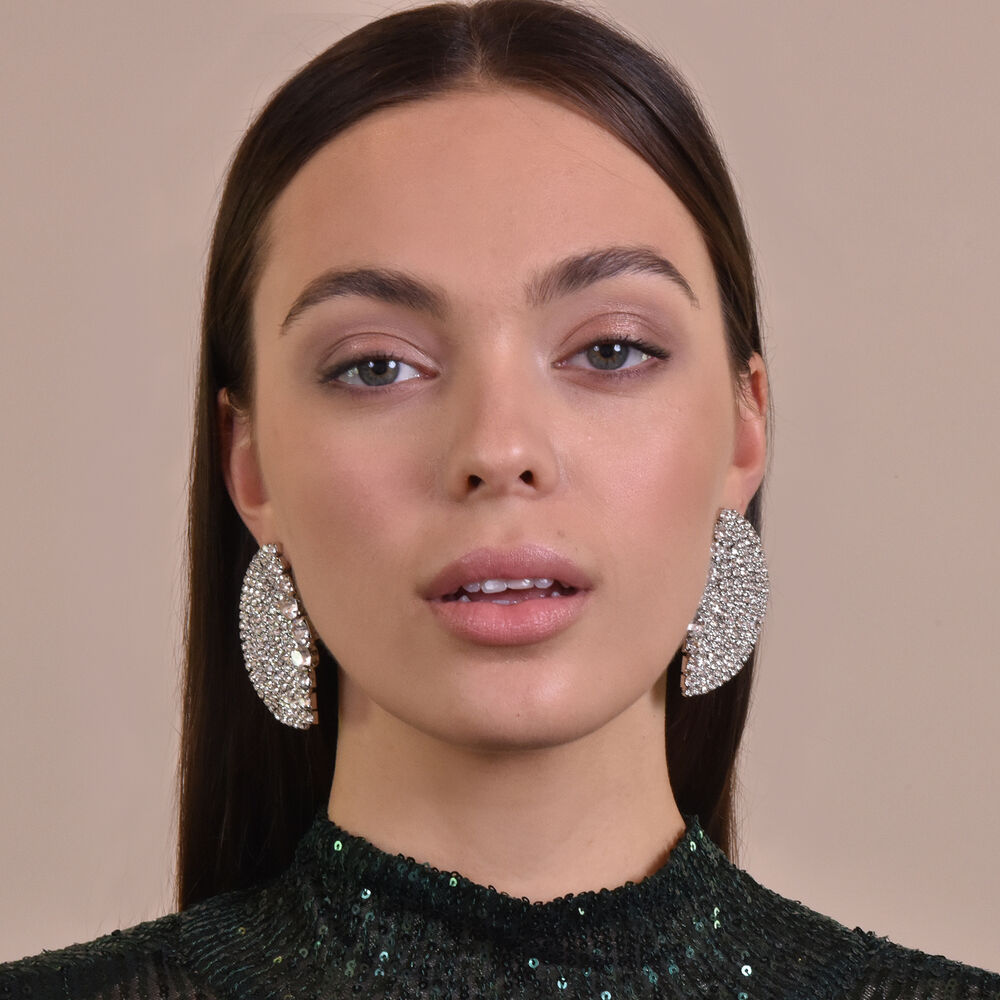 Culturesse Deanna Catwalk Diamante Statement Earrings