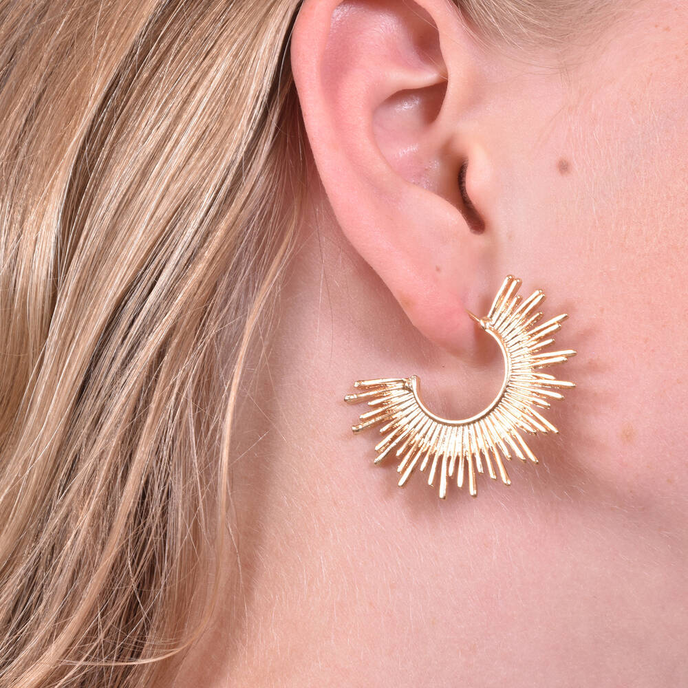 Culturesse Allmira Gold Sparkle Stud Earrings