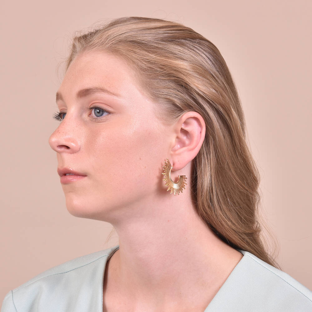 Culturesse Allmira Gold Sparkle Stud Earrings