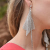 Culturesse Gem Runway Spotlight Mesh Earrings