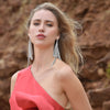 Culturesse Gem Runway Spotlight Mesh Earrings