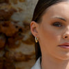Culturesse Marlowe Artisan Shard-Edge Diamante Huggie Earrings (Gold)