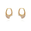 Culturesse Marlowe Artisan Shard-Edge Diamante Huggie Earrings (Gold)
