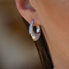 Culturesse Marlowe Artisan Shard-Edge Diamante Huggie Earrings (Silver)