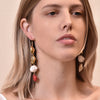 Culturesse LuLu Bohemian Mismatching Shell Drop Earrings