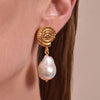 Culturesse Aurelia 24K Baroque Pearl Drop Earrings