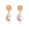 Culturesse Aurelia 24K Baroque Pearl Drop Earrings