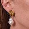 Culturesse Aurelia 24K Baroque Pearl Drop Earrings (Imperfect No.1)