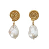 Culturesse Aurelia 24K Baroque Pearl Drop Earrings (Imperfect No.1)