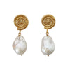 Culturesse Aurelia 24K Baroque Pearl Drop Earrings (Imperfect No.1)
