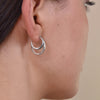 Culturesse Demi Silver Double Loop Earrings