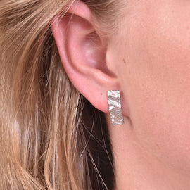 Culturesse Mae Artsy Silver Foil Earrings