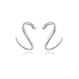 Culturesse Cassidy Artisan Dainty Serpent Earrings - Silver
