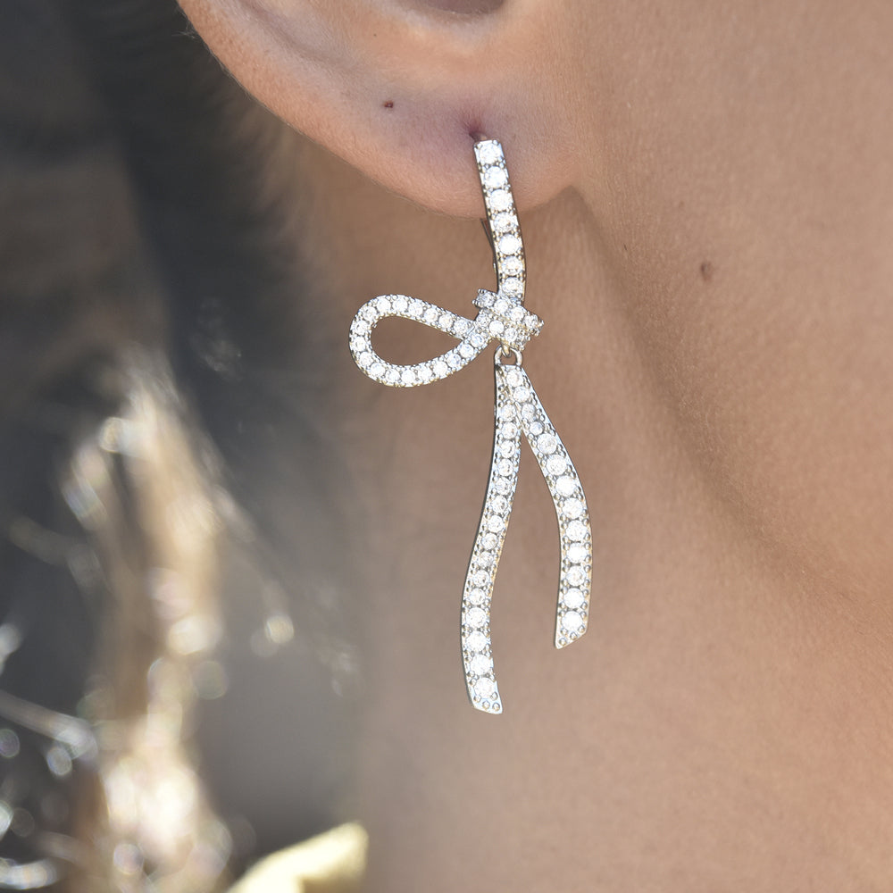 Culturesse Charmi Artisan Diamante Bow Earrings