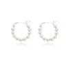 Culturesse Bryn Beaded Silver Huggie Earrings