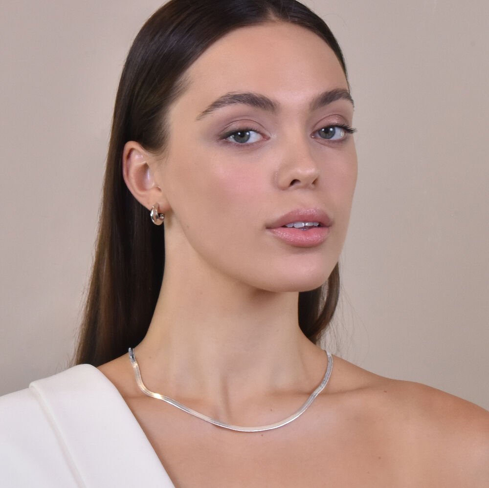 Culturesse Estrid Solid Silver Bowl Hoop Earrings