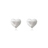 Culturesse Lars Silver Love Heart Stud Earrings