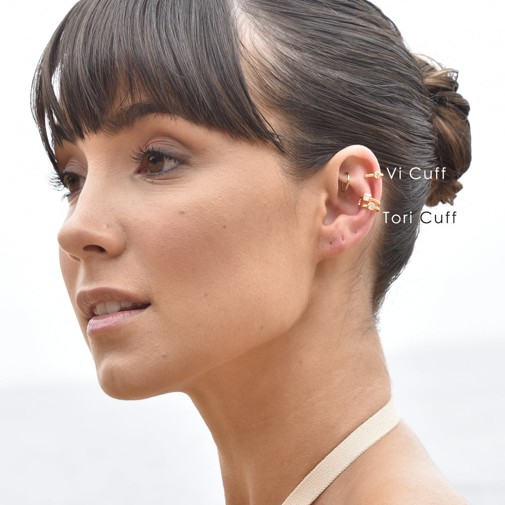 Culturesse Vi Ear Contour Minimalist Cuff Earring (Single Piece)