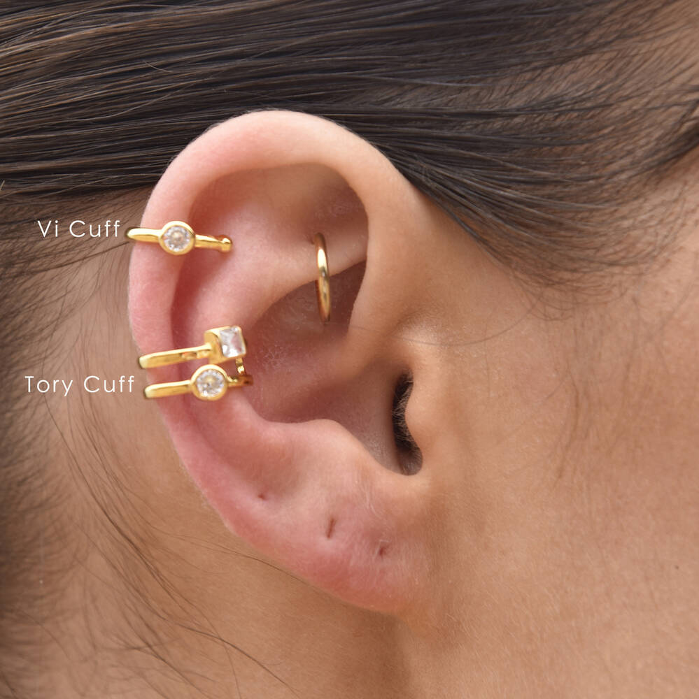 Culturesse Vi Ear Contour Minimalist Cuff Earring (Single Piece)