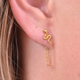 Culturesse Kalea Gold Filled Snake Chain Earrings