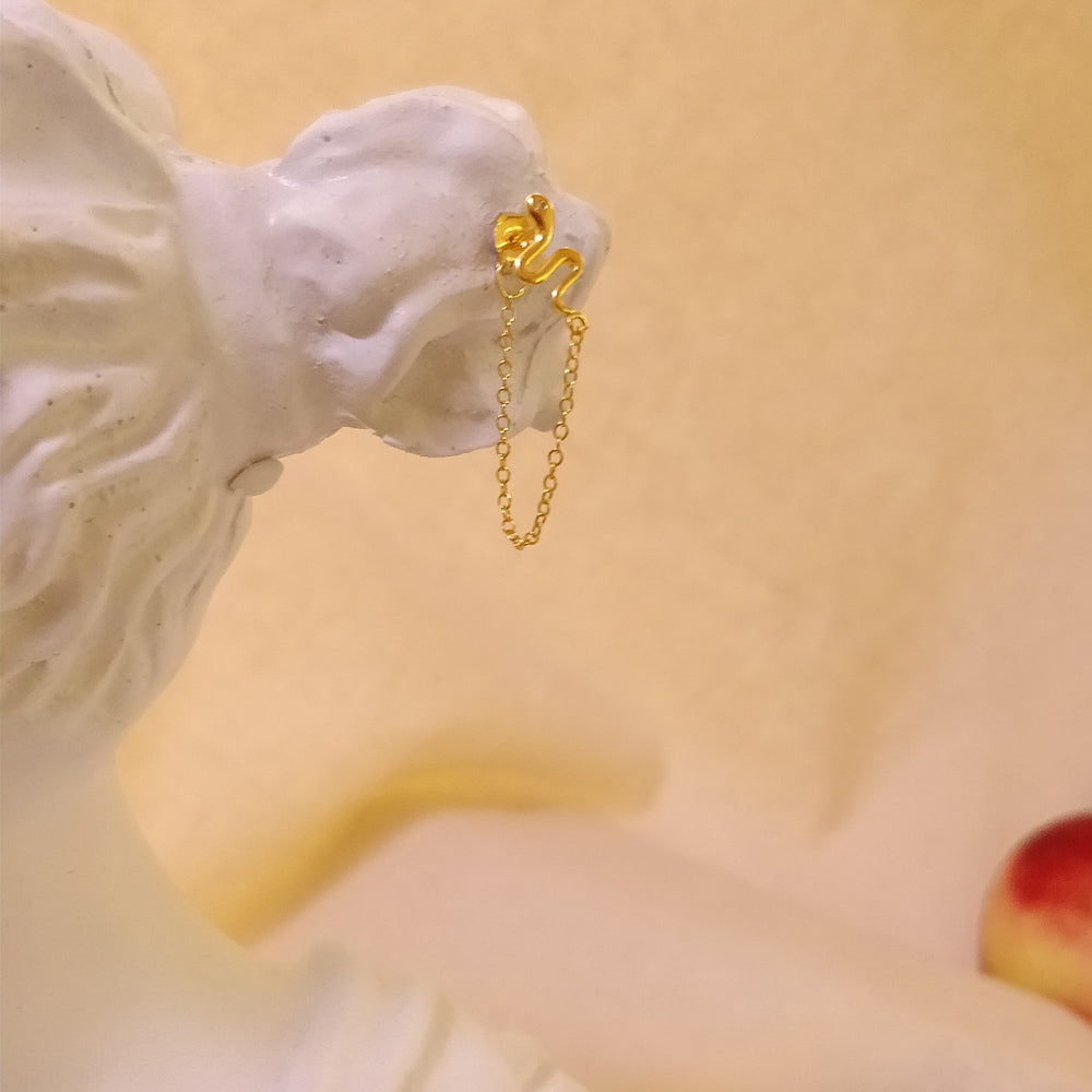 Culturesse Kalea Gold Filled Snake Chain Earrings