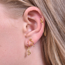Culturesse Kalea Gold Filled Snake Chain Earrings