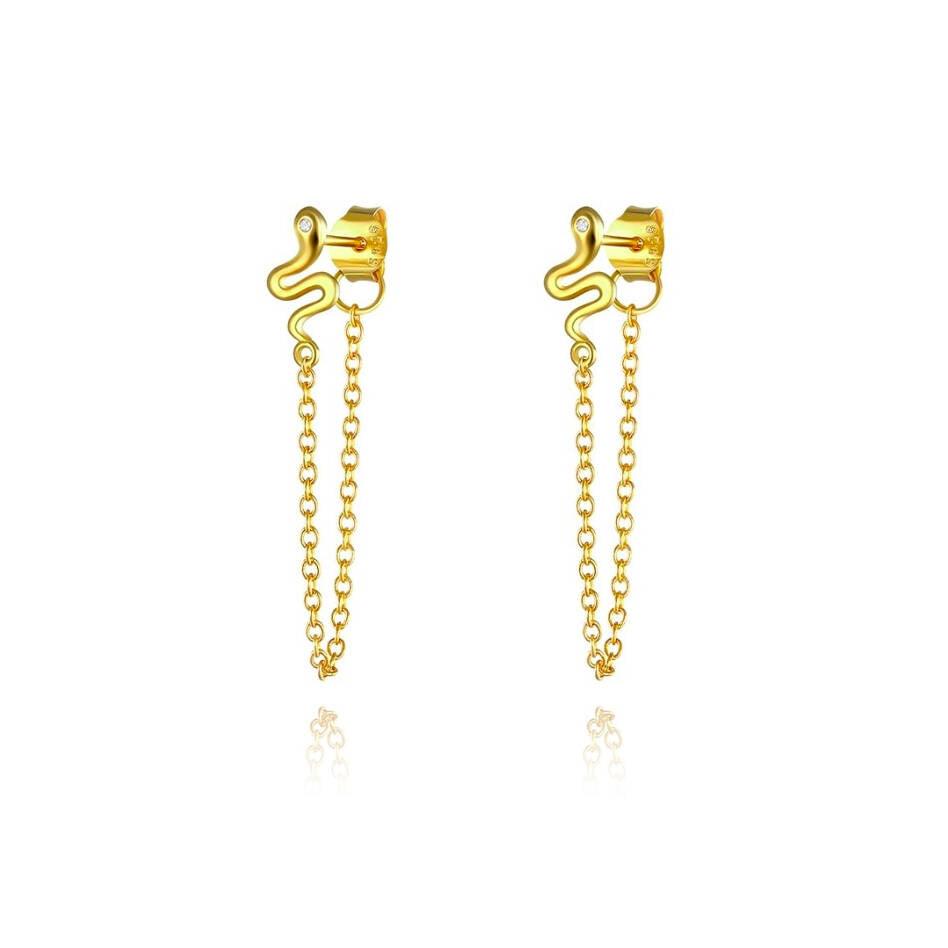 Culturesse Kalea Gold Filled Snake Chain Earrings