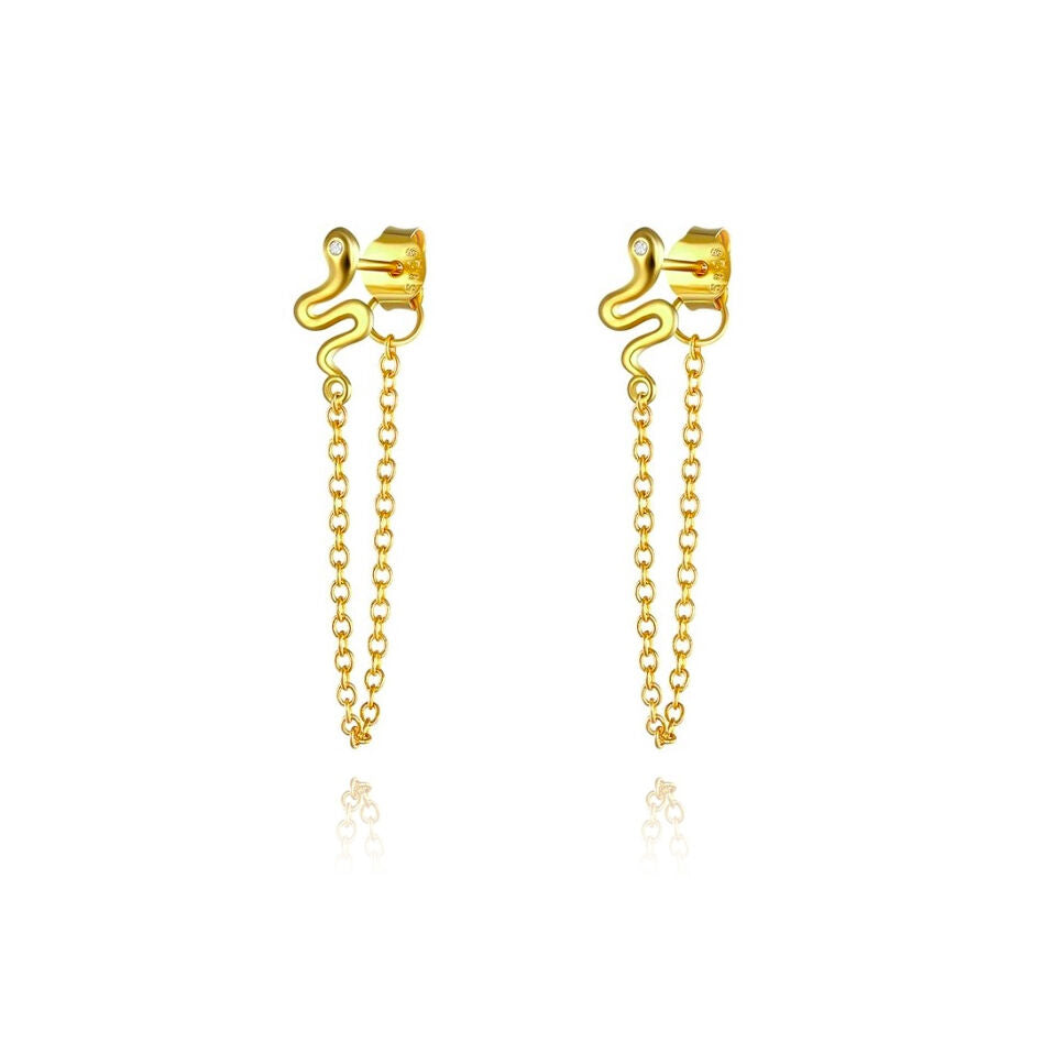 Culturesse Kalea Gold Filled Snake Chain Earrings