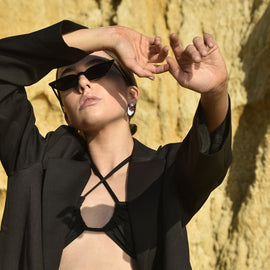 Culturesse Ludovica Luxury Snow Leopard Crystal Earrings (Solid Silver)