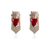 Culturesse Ludovica Luxury Snow Leopard Crystal Earrings (Solid Silver)