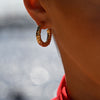 Culturesse Dejouer 24K Textured C Hoop Earrings
