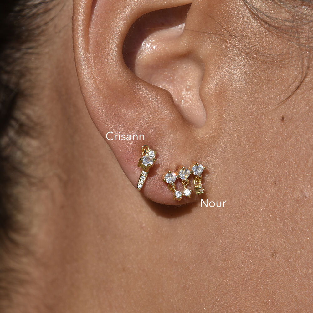 Culturesse Crisann Diamante Spike Stud Earrings (Gold)