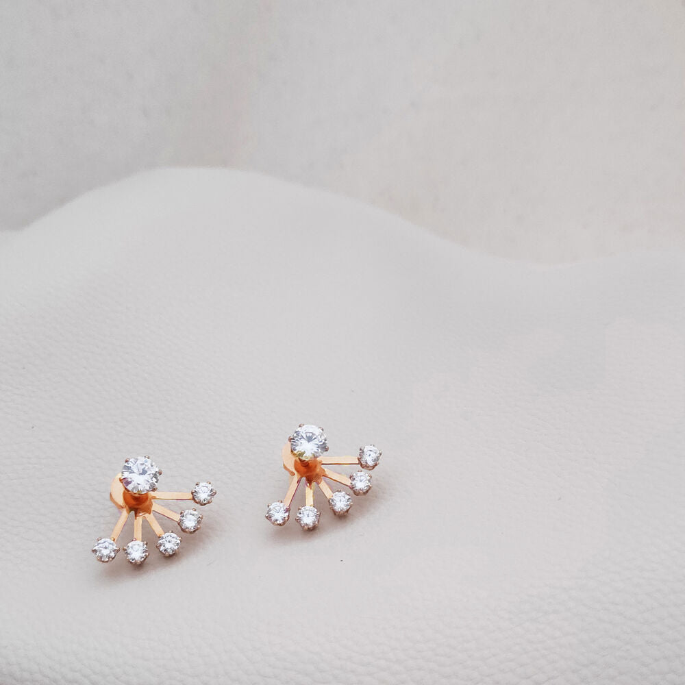 Culturesse Benicia Rose Gold Stud Earrings