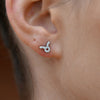 Culturesse Taurus Artisan Zirconia Pave Stud Earrings (Silver)