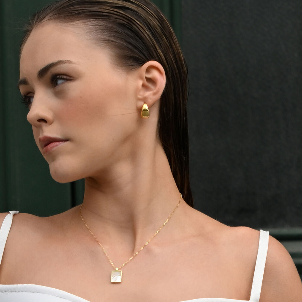 Culturesse Elea Modern Teardrop Earrings (Gold Vermeil)