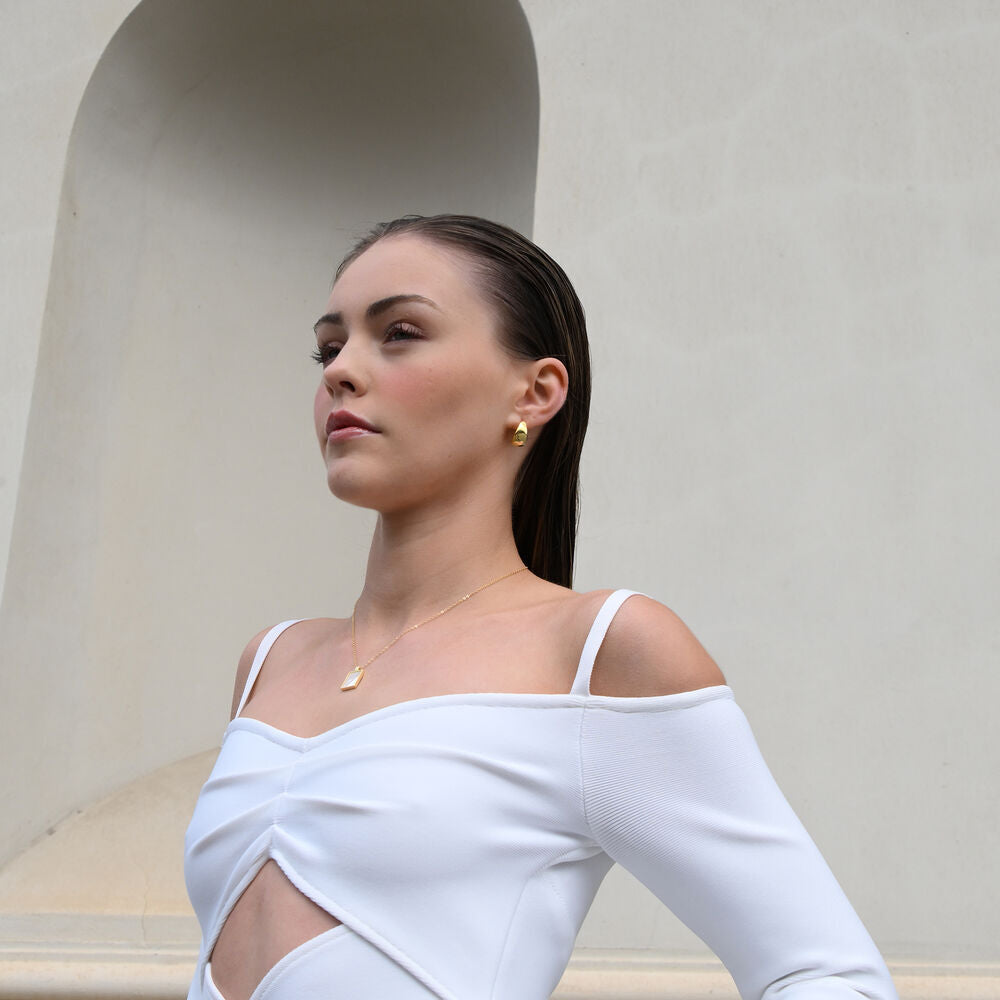 Culturesse Elea Modern Teardrop Earrings (Gold Vermeil)
