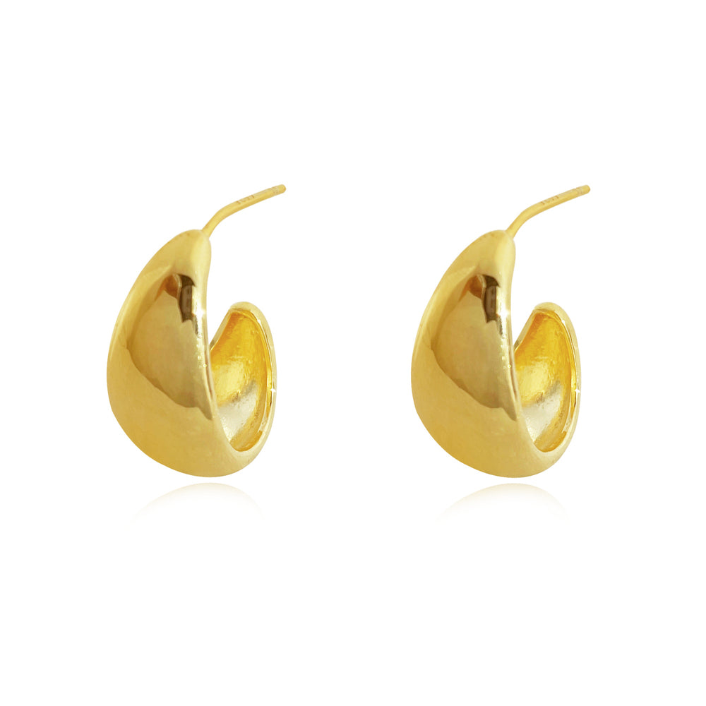 Culturesse Elea Modern Teardrop Earrings (Gold Vermeil)