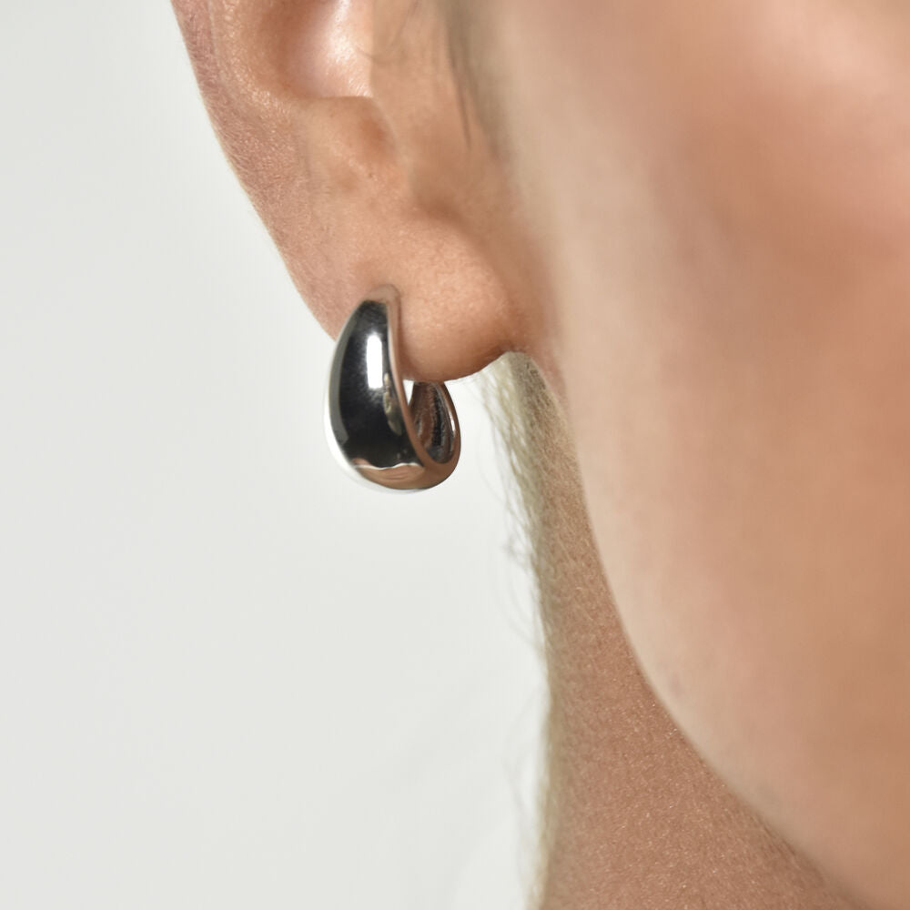 Culturesse Elea Modern Teardrop Earrings (Silver)