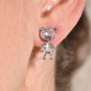 Culturesse Ted Zirconia Dainty Teddy Earrings