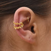 Culturesse Ivor Ear Contour Textured Twin Line Cuff Earring (Single Piece)