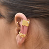 Culturesse Miko Ear Contour Textured Sculpture Cuff Earring (Single Piece)