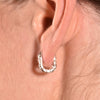 Culturesse Elma Textured Dainty Huggie Earrings - Silver
