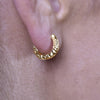 Culturesse Edda Textured Dainty Sleeper Hoop Earrings (Gold Vermeil)