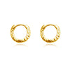 Culturesse Edda Textured Dainty Sleeper Hoop Earrings (Gold Vermeil)
