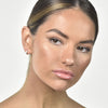 Culturesse Edda Textured Dainty Sleeper Hoop Earrings (Silver)