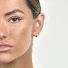 Culturesse Edda Textured Dainty Sleeper Hoop Earrings (Silver)