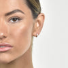 Culturesse Edda Textured Dainty Sleeper Hoop Earrings (Silver)